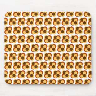 70s Abstract Geometric Circular Shapes Mouse Pad