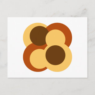70s Abstract Geometric Circular Shapes Postcard