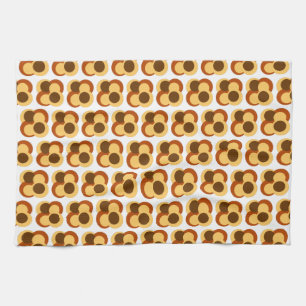 70s Abstract Geometric Circular Shapes Tea Towel
