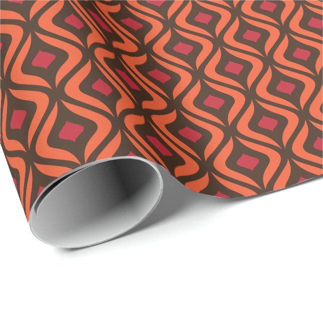 70s Abstract Geometric Shapes Pattern Wrapping Paper (Roll Corner)