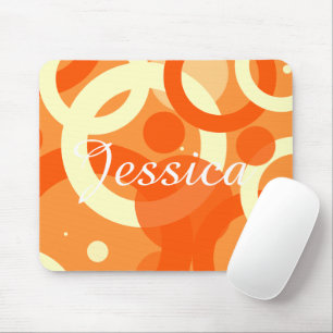 70s Aesthetic Orange Swirl Mouse Pad