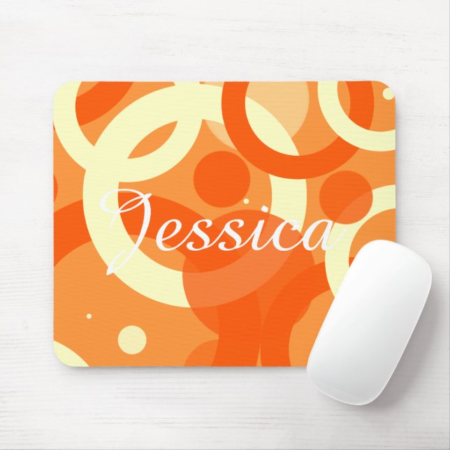 70s Aesthetic Orange Swirl Mouse Pad (With Mouse)