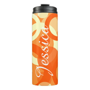 70s Aesthetic Orange Swirl Thermal Tumbler