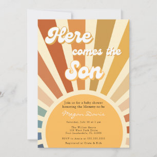 70s Baby Shower Bohemian Shower Boho Sunshine Invitation