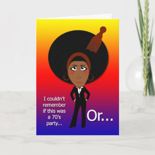 70's Birthday Party Card