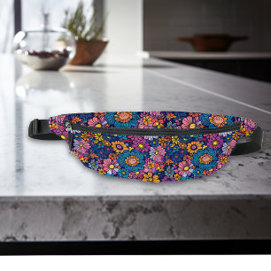 70s Boho Floral Flowers  Bum Bags
