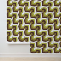 70s Bold Modern Retro Ogee Motif in Greens