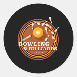 70s Bowling And Billiards  Classic Round Sticker
