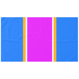 70s Bright Blue Pink Orange White Racing Stripes Tablecloth