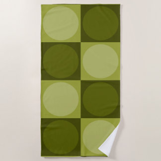 70s Checks and Circles Green Beach Towel