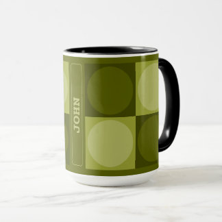 70s Checks and Circles Green Mug