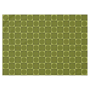 70s Checks and Circles Green Tablecloth