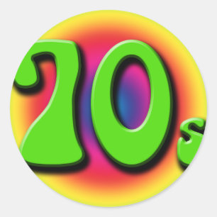 70s classic round sticker