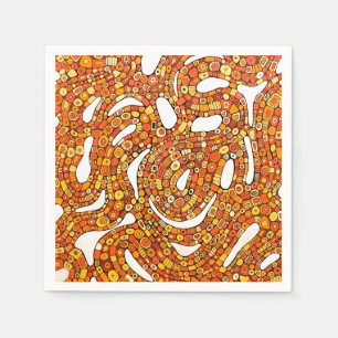 70s Colors Red Orange Yellow Abstract Design Napkin