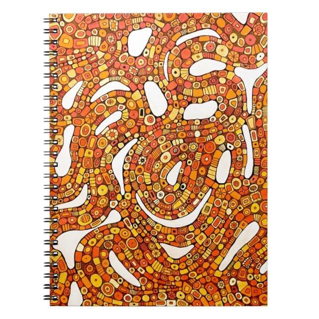 70s Colors Red Orange Yellow Abstract Design Notebook (Front)