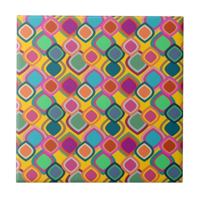 70s Colours  Ceramic Tile (Front)