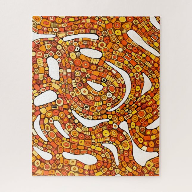 70s Colours Red Orange Yellow Abstract Design Jigsaw Puzzle (Vertical)