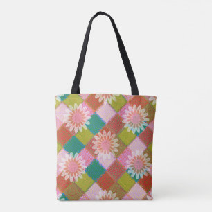 70s daisy flower tote