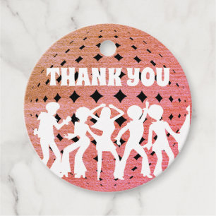 70's Disco Bachelorette Party    Pink Glitter Ball Favour Tags