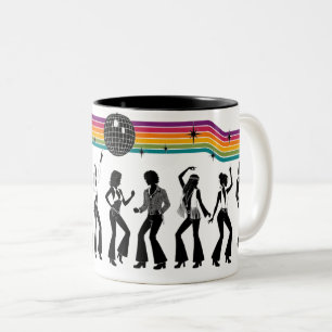 70's Disco Dance Party Two-Tone Coffee Mug