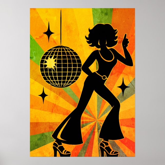 70s Disco Dancer Retro Poster (Front)