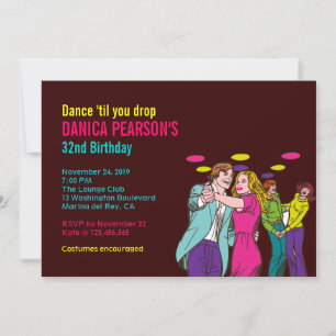 70's Disco Party - Dance Invitation