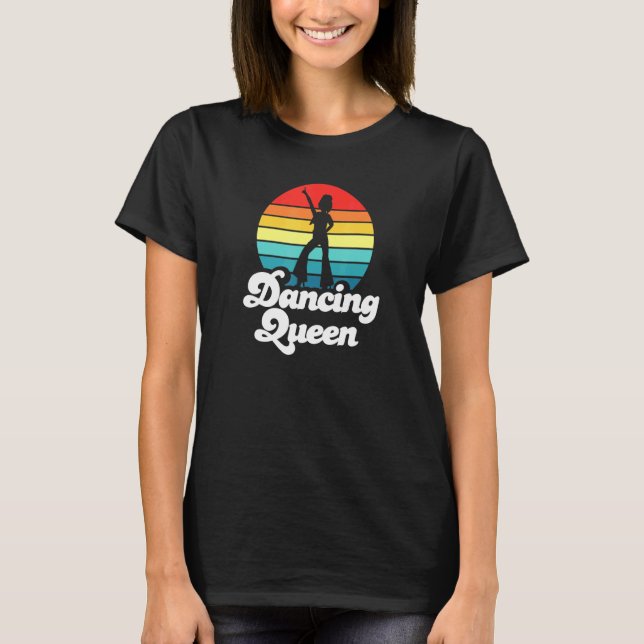 70s Disco Retro Sunset Dancing Queen T-Shirt (Front)