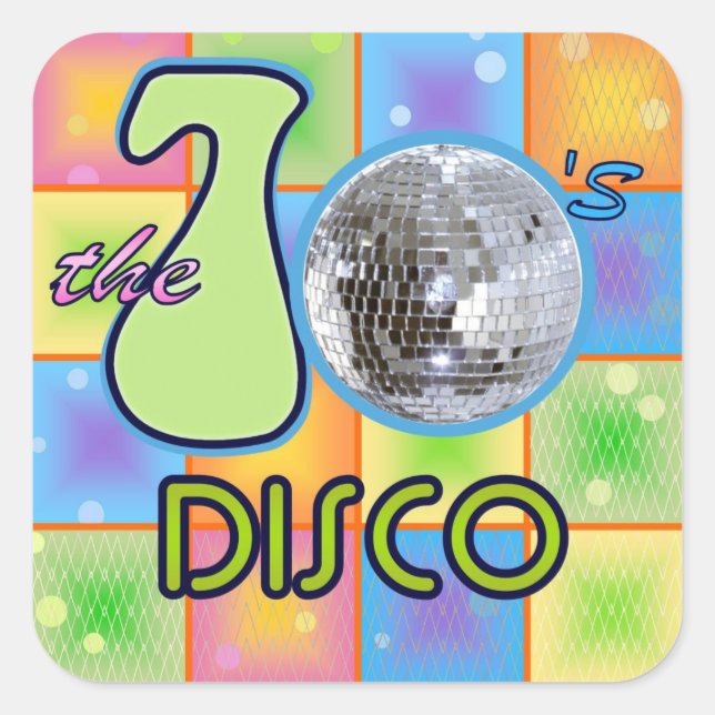 70s Disco Square Sticker (Front)