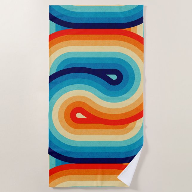 70s Double Wave Beach Towel (Front)