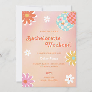 70's Flower Power Disco Bachelorette Invitation
