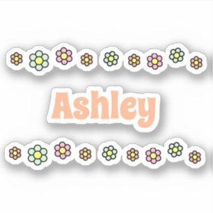 70s Flowers Cute Flower Line Personalized Name