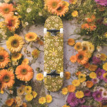 70s Garden Yellow Skateboard<br><div class="desc">Fun and funky yellow 70s inspired floral</div>