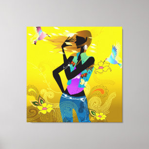 70's Girl Wrapped Canvas