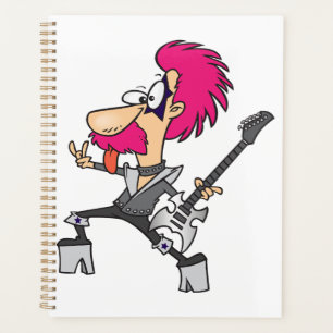 70s Glam Rock Star Pink Mohawk Punk Musician Planner