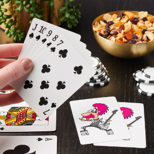 70s Glam Rock Star Pink Mohawk Punk Musician Playing Cards