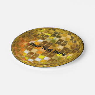 70s Gold Disco Ball 7" Paper Plate