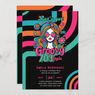 70s Groovy Boogie Retro Disco Birthday Party Invitation