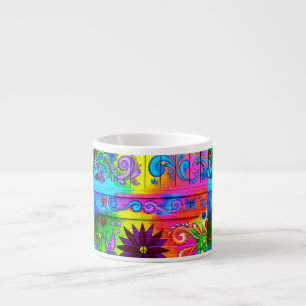 70's groovy hippie espresso mug