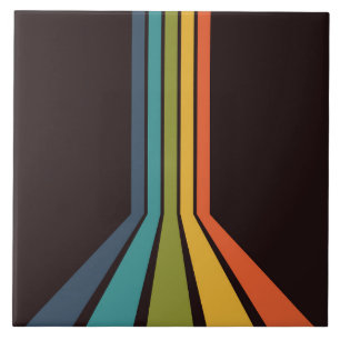 70s Groovy Retro Colourful Pattern Ceramic Tile