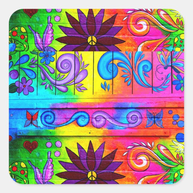 70's hippie groovy sticker (Front)