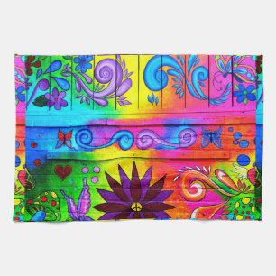 70's hippie kitchen towel