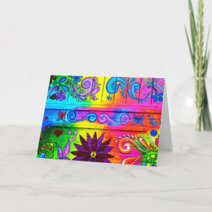 70's hippie psychedelic greeting card