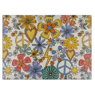70's Hippy Style Floral Cutting Board