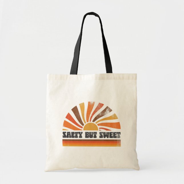 70s Inpired Retro Summer Sunset Sunrise Sun Rays Tote Bag (Front)