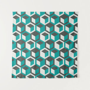 70s inspired abstract retro geometric seamless pat tapestry