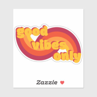70s Inspired Good Vibes Sticker