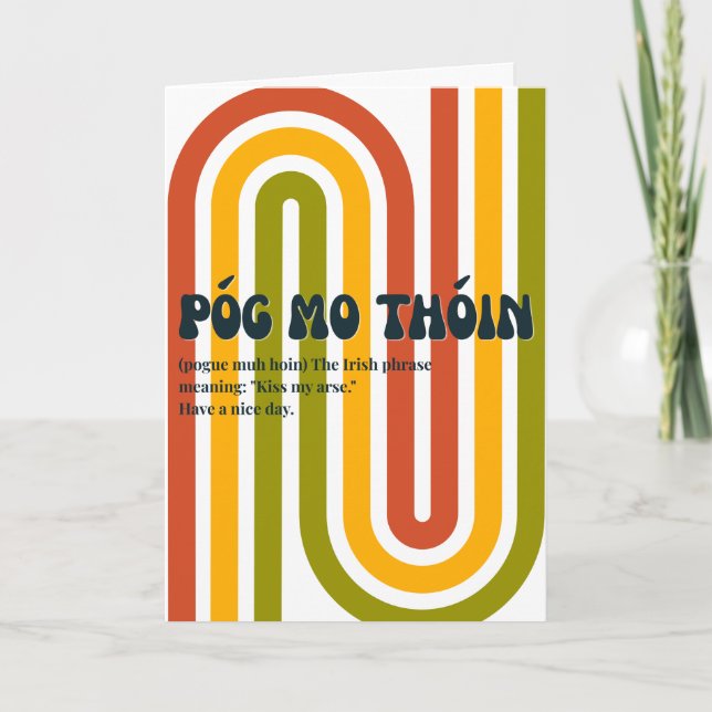 70s inspired irish Póg mo thóin Card (Front)