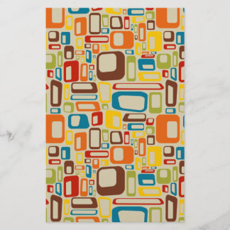 70s mod squares scrapbook paper / matte card