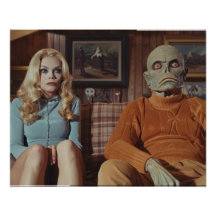 70s Monster and Woman on Couch
