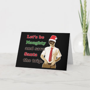 70's Moustache Santa Man - Christmas Holiday Card